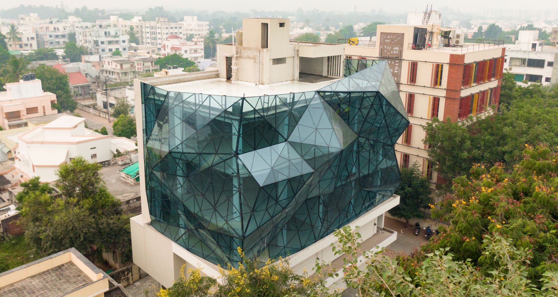 Modern Glass Facade Designs Glass Façade That Romances With Light Blue Crystal Anand Kpa